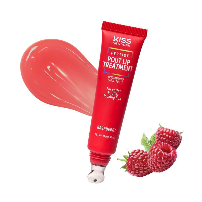 KISS NEW YORK Peptide Lip Treatment, Hydrating & Non-Sticky Tinted Plumping Balm, Shea Butter, Castor Oil & Squalene Reduces Look of Fine Lines, Softer & Fuller Lips with Cooling Metal Tip