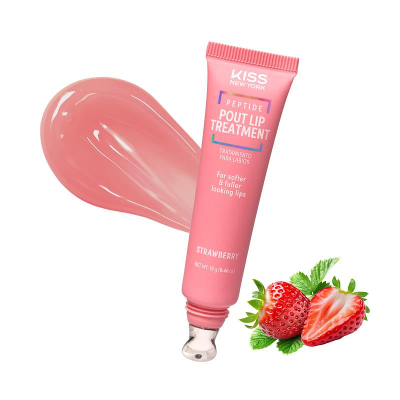 KISS NEW YORK Peptide Lip Treatment, Hydrating & Non-Sticky Tinted Plumping Balm, Shea Butter, Castor Oil & Squalene Reduces Look of Fine Lines, Softer & Fuller Lips with Cooling Metal Tip