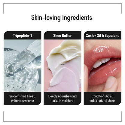 KISS NEW YORK Peptide Lip Treatment, Hydrating & Non-Sticky Tinted Plumping Balm, Shea Butter, Castor Oil & Squalene Reduces Look of Fine Lines, Softer & Fuller Lips with Cooling Metal Tip