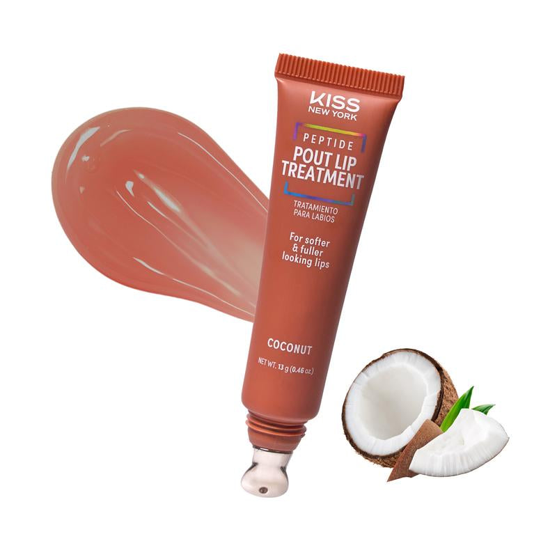 KISS NEW YORK Peptide Lip Treatment, Hydrating & Non-Sticky Tinted Plumping Balm, Shea Butter, Castor Oil & Squalene Reduces Look of Fine Lines, Softer & Fuller Lips with Cooling Metal Tip