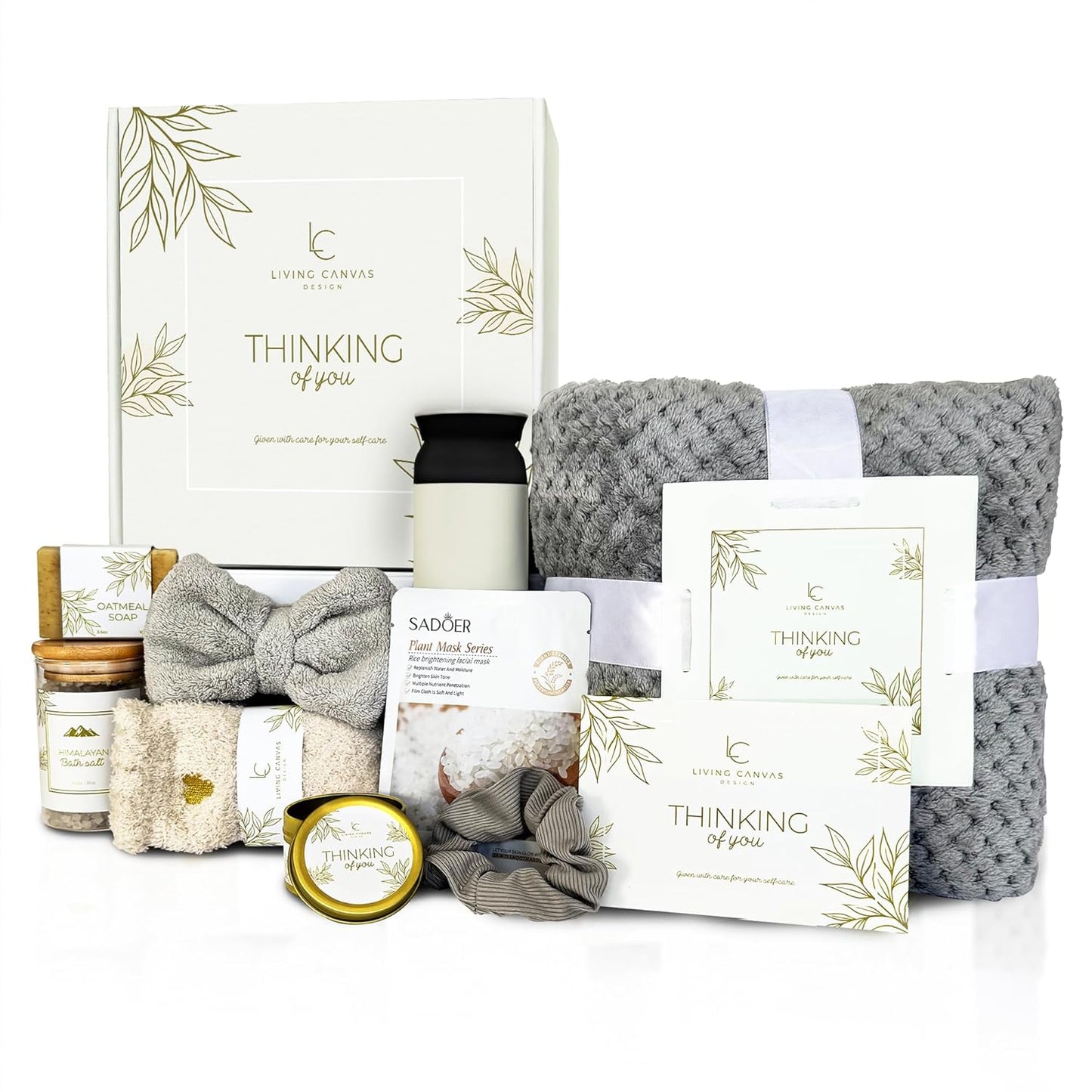 Pamper Her with Our 11-Piece Self Care Gift Set - Perfect Get Well Gifts for Mom, Girlfriend, Wife, or Daughter - Spa Basket with Bath Salts, Oatmeal Soap, Cozy Blanket & Inspirational Touch!