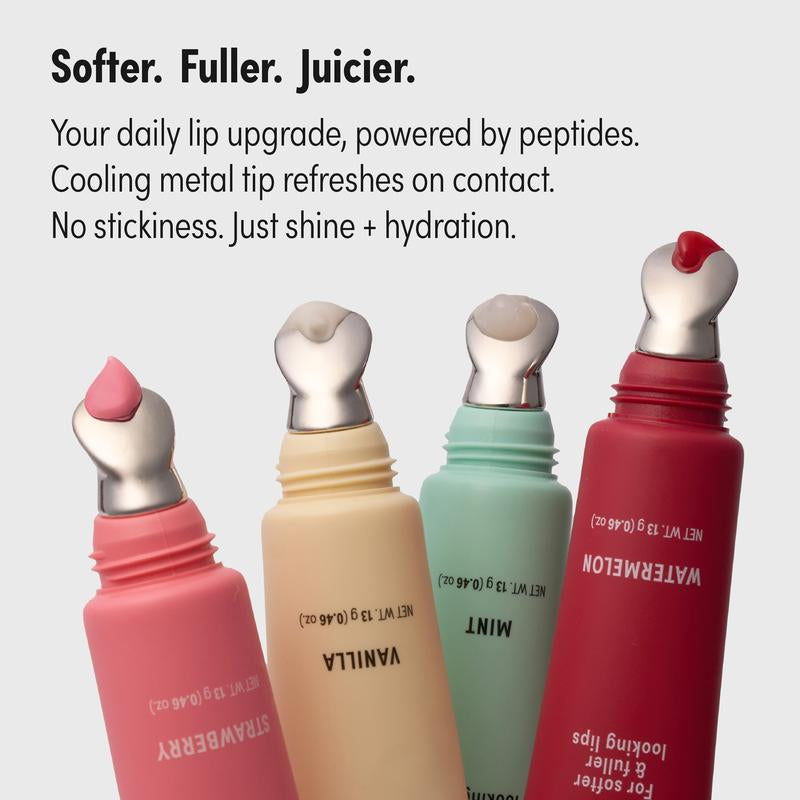 KISS NEW YORK Peptide Lip Treatment, Hydrating & Non-Sticky Tinted Plumping Balm, Shea Butter, Castor Oil & Squalene Reduces Look of Fine Lines, Softer & Fuller Lips with Cooling Metal Tip