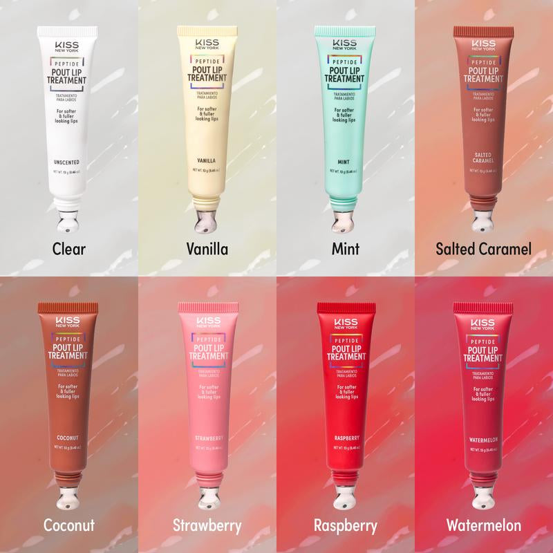 KISS NEW YORK Peptide Lip Treatment, Hydrating & Non-Sticky Tinted Plumping Balm, Shea Butter, Castor Oil & Squalene Reduces Look of Fine Lines, Softer & Fuller Lips with Cooling Metal Tip