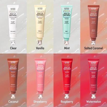 KISS NEW YORK Peptide Lip Treatment, Hydrating & Non-Sticky Tinted Plumping Balm, Shea Butter, Castor Oil & Squalene Reduces Look of Fine Lines, Softer & Fuller Lips with Cooling Metal Tip