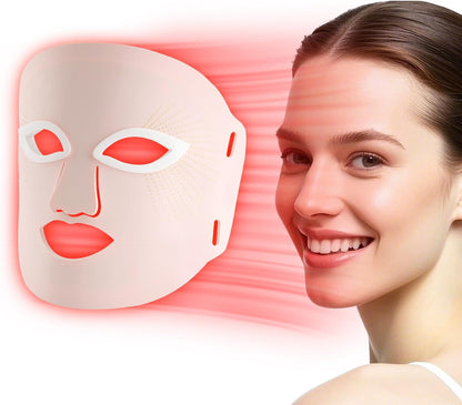 Red Light Therapy for Face, Red Light Therapy Mask, 7 Colors LED Facial Mask for Wrinkle Remove & anti Aging, Skin Care Home Use, Black (Upgraded Version)