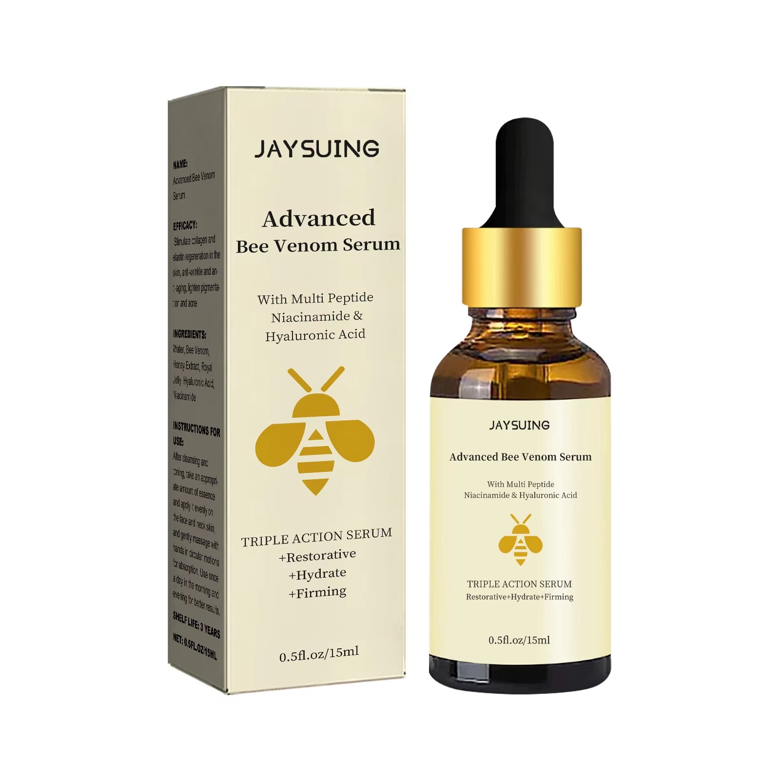 Advanced Bee Venom Serum Tighten Lightens Fine Lines Repair Dullness Moisturizing Firming Facial Skin Essence Brightening Skin